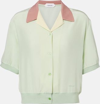 Versace Cropped silk poplin shirt