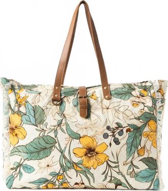 Myraswim Womens Lovely Florals Weekender Bag In Light Green