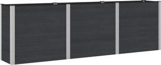 vidaXL Arriate Elevado Negro 300 X 50 X 91 Cm Wpc Y Aluminio Vidaxl