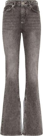 Philipp Plein high-waisted flared jeans - women - Cotton - 28 - Grey