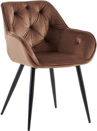 Clp Silla Para Sal&oacute;n Cassis En Terciopelo Terciopelo Marr&oacute;n