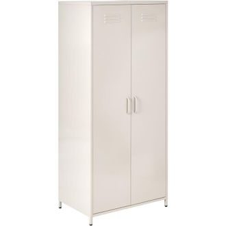 Beliani Armario Industrial Para Oficina En Casa Con 2 Puertas De Acero Beige Claro Varna