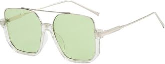 Generic Large Frame Outdoor Women Sunglasses Vacation Driving Men Sun Glasses(Clear)