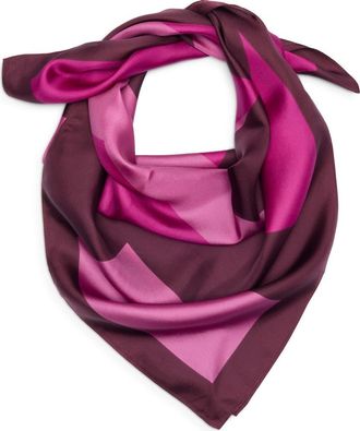 Nordstrom Printed Square Silk Scarf in Fuchsia Abstract Shapes at Nordstrom