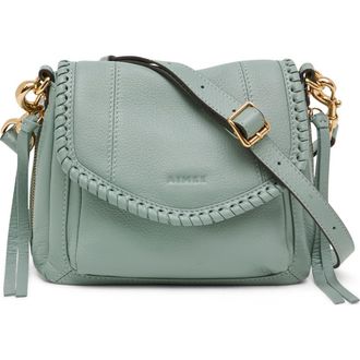 Aim&eacute;e All for Love Leather Mini Crossbody Bag in Healers Green at Nordstrom