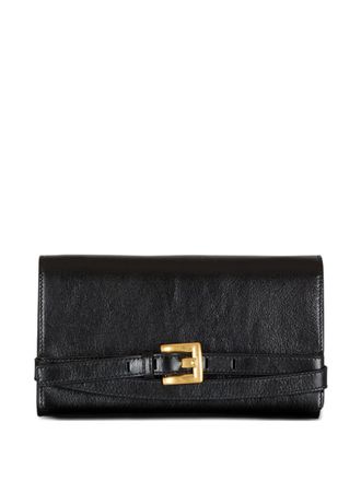 Balmain Anthem clutch bag - women - Calf Leather - One Size - Black