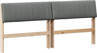 vidaXL Cabecero Tapizado Gris Oscuro 180 Cm Madera De Pino Macizo Vidaxl