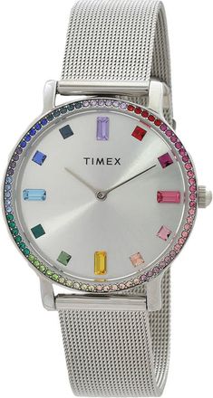 Timex Transcend Quartz Crystal Silver Dial Ladies Watch TW2W19100