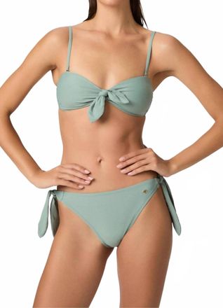 Paige Libby Tie Front Bandeau Bikini Top In Surf