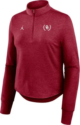 Nike Womens Oklahoma Swift Jordan Brand Dri-FIT College Half-Zip Top in Red | 0JPM69WOKN-TT1