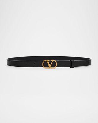 Valentino Garavani VLogo Signature Leather Belt, 20mm