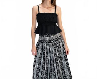 Loretta Caponi Alissa Peplum Top In Pantelleria Pop