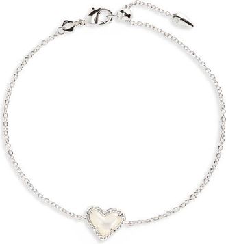Kendra Scott Ari Heart Charm Bracelet in Ivory Mother Of Pearl at Nordstrom