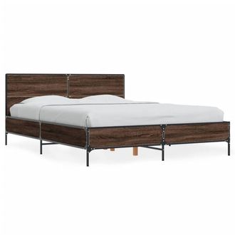 Berkfield Home Bed Frame without Mattress Brown Oak 140x200 cm