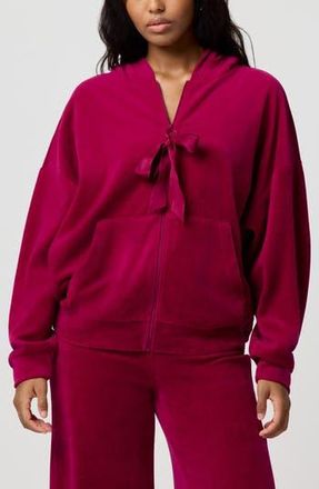 Florence By Mills Velour Bow Hoodie in Bing Cherry at Nordstrom Rack, Size Medium