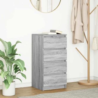 vidaXL Credenza Grigio Sonoma 37,5x35x76 Cm In Legno Multistrato - Vidaxl