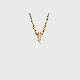 Diesel Stainless Steel Pendant Necklace - Necklaces - Unisex - Gold