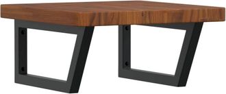 vidaXL Vidaxl - Estante De Lavabo De Pared De Acero Y Madera Maciza De Roble