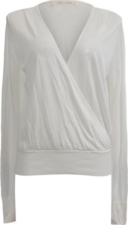 Diane Von F&uuml;rstenberg Diane Von Furstenberg Knit Wrap Style Top in White Cotton