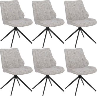 Hhg [nunca Usado] Juego De 6 Sillas De Comedor Hhg-961, Sillas De Cocina, Giratorias Con Funci&oacute;n &laquo;auto-return&raquo;, Tejido De Chenilla (410 G/m&sup2;) Con Certific