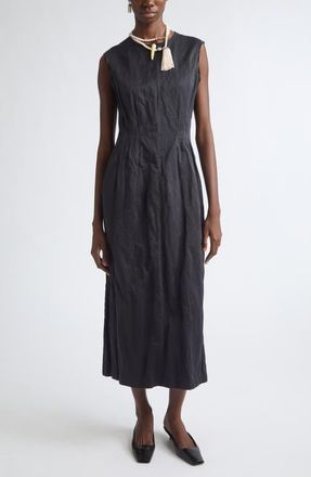 Nackiy&eacute; Golightly Loro Piana Wool Midi Dress in Crisp Noir at Nordstrom, Size 40
