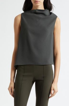 Vince Asymmetric Drape Sleeveless Top in Dark Thyme at Nordstrom, Size Xx-Small