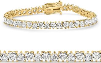 Pompeii3 10.50Ct Heart Cut Diamond Tennis Bracelet 14k Yellow Gold 7 Lab Grown