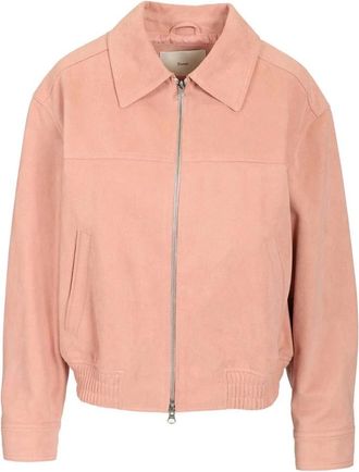 Dunst Jassen, Dames, Roze, S, Leer, Alter-Suede Collared Blouson