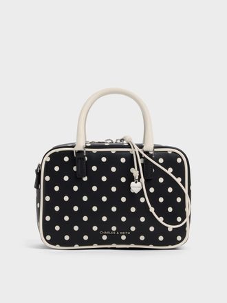 Charles & Keith Sianna Polka-Dot Bowling Bag