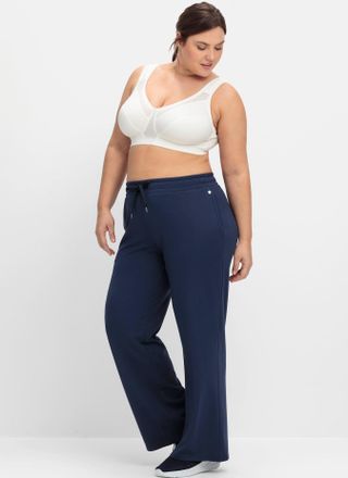 Sheego Sport-BH SHEEGO, Damen, Gr. 100, Cup C, weiss (wei&szlig;), 90% Polyester, 10% Elasthan, BHs Sport-BH