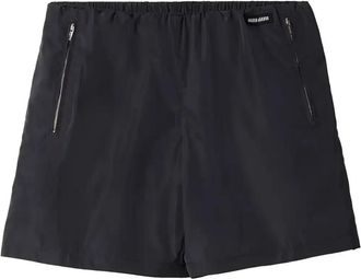 Miu Miu Logo-Patch Shorts - Womens - Silk/Polyester