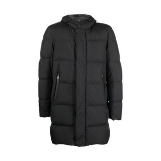 Herno Down Jackets, male, Black, 2XL, Quilted Puffer Jacket with Hood