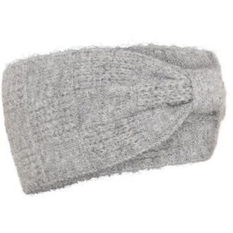 Kaffe KAlouie Rib Knit Gathered Headband in Grey Melange at Nordstrom