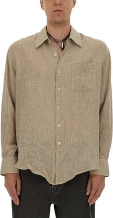 Our Legacy Above Shirt - Heren - Casual Overhemden - Beige - XL - Linnen - Overhemden