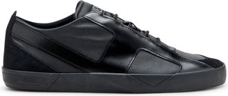 Diesel S-Slante-D-Sneakers in suede and leather with D logo - Sneakers - Man - Black