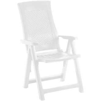 Dmora Sedia da Esterno Alburni, una Sedia, Schienale Reclinabile Made in Italy, Multiposizione, Bianco