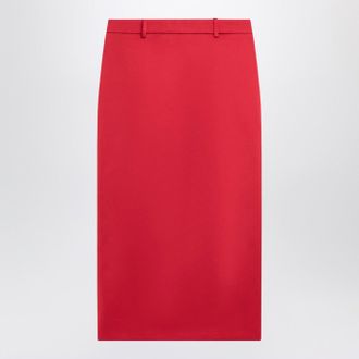 Frankie Shop Red Alrose Satin Midi Skirt
