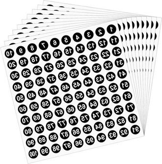 OEM Pegatinas Numeradas Del 1 Al 100, 10 Hojas, Etiquetas Redondas Numeradas Del 1 Al 100, Pegatinas Numeradas Secuenciales Autoadhesivas De 1 Cm