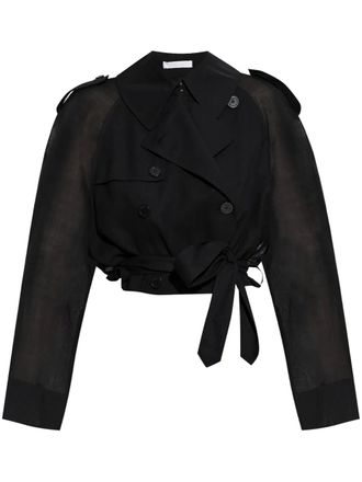 Helmut Lang cropped double-breasted coat - Black