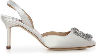 Manolo Blahnik Hangisli Satin Slingback