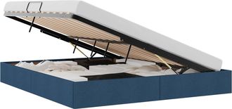 vidaXL Estructura De Cama Ottoman Azul 160 X 200 Cm Tela Vidaxl
