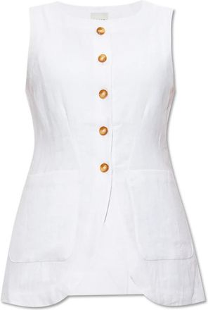 Poss&eacute; Emma Vest - Dames - Bodywarmers - Wit - M - Leer - Jassen