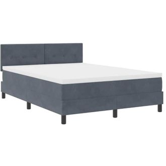 vidaXL Vidaxl - Cama Tipo Box Spring Gris Oscuro 140 X 200 Cm Terciopelo