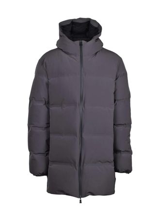 Herno Padded Long Down Jacket With High Collar And Attached Hood