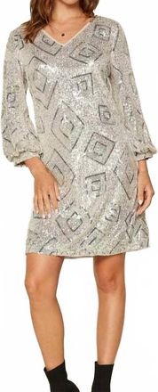 Skies Are Blue Clothing Sequin Dancing Queen Dress In Champagne