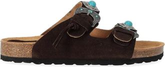 Taji Schoenen, Dames, Bruin, 39 EU, Leer, Taji Gesp Sandalen