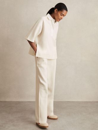 Reiss Cotton-blend Interlock Wide-leg Joggers, XS