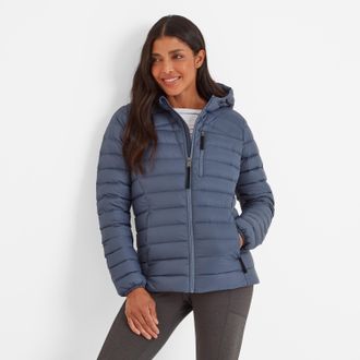 TOG24 North RDS Womens Hooded Jacket Blue Stone Polyamide - Size 16 UK