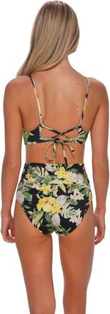 Sunsets Hannah High Waist Bikini Swim Bottoms in Night Bloom at Nordstrom, Size X-Large