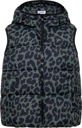 Cecil Gewatteerd Vest met Capuchon en Zakken - Dames - Jassen - Groen - Maat: M Poliester